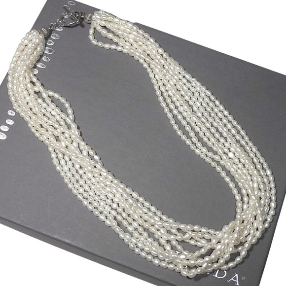 Silpada N1071 Sterling Silver Freshwater Pearl Multi Ten Strand Necklace…